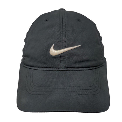 Nike Swoosh Strapback Hat Black OSFM Embroidered Adjustable 6 Panel