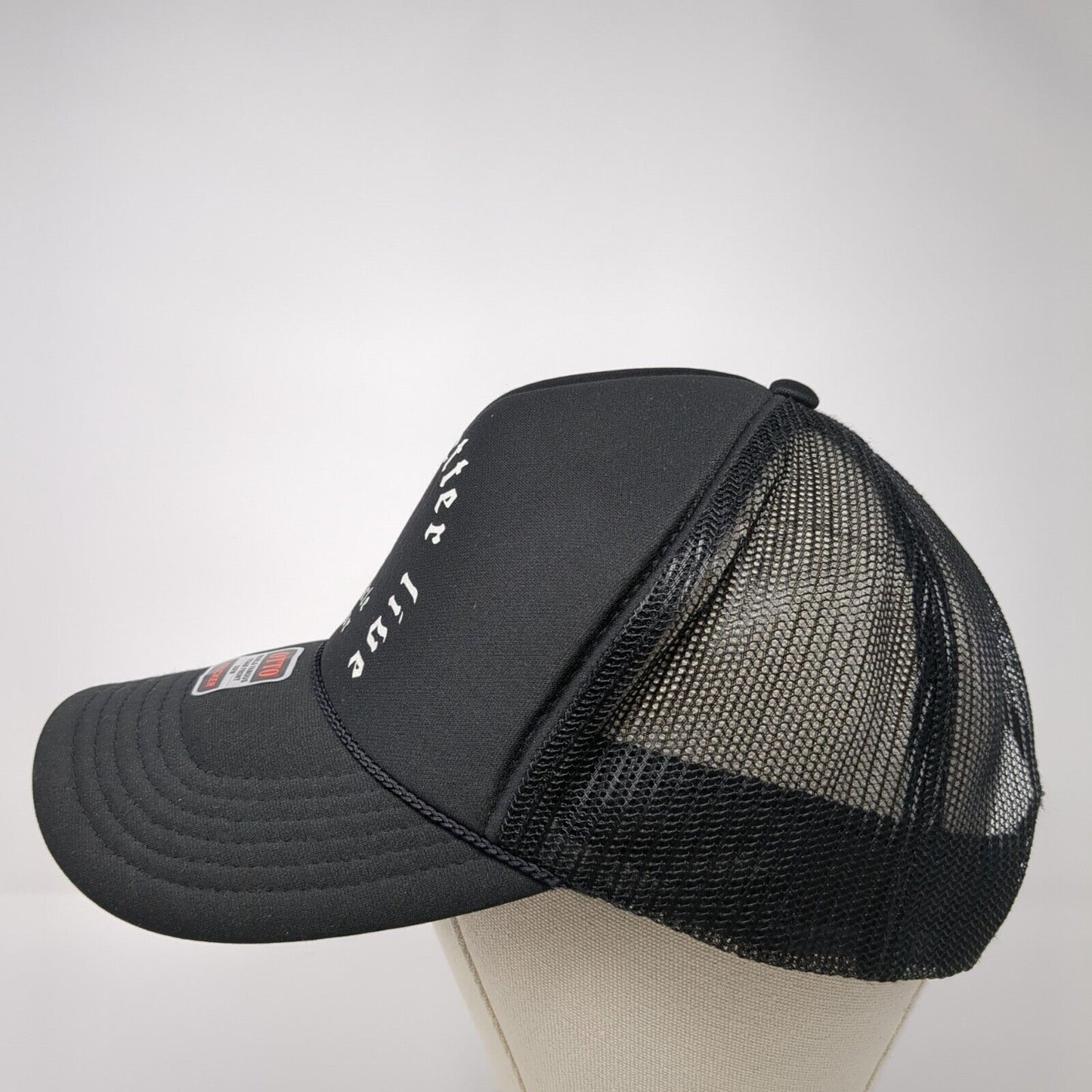 Life is Better Live Cycle Bar Snapback Trucker Hat Black OS Adjustable Mesh Rope