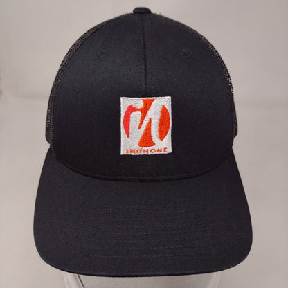 InPhone Snapback Mesh Back Trucker Hat Black OSFA Embroidered Yupoong