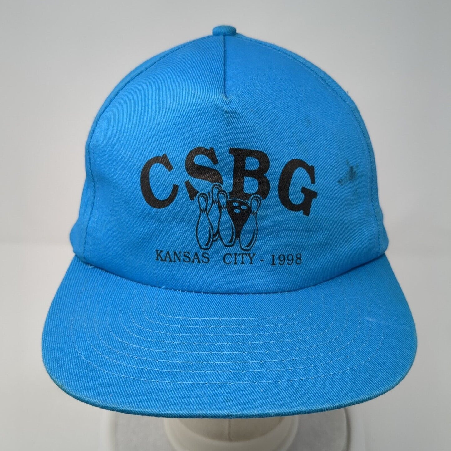 CSBG Kansas City 1998 Snapback Hat Blue One Size Solid Adjustable