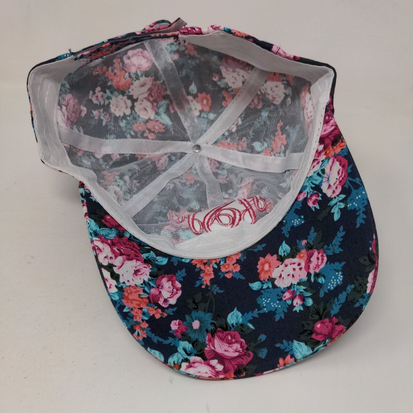 ASM Embroidered Logo Strapback Hat Multicolor One Size Adjustable Floral