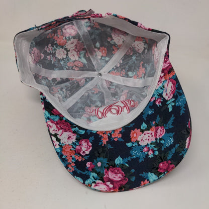 ASM Embroidered Logo Strapback Hat Multicolor One Size Adjustable Floral