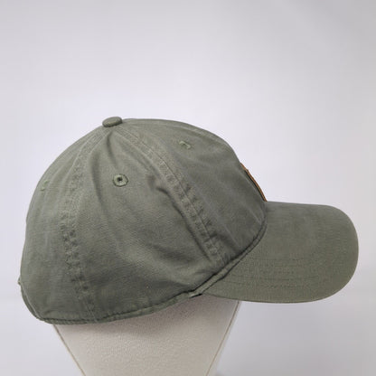Carhartt Strapback Baseball Cap Green One Size Adjustable Leather Patch Cotton