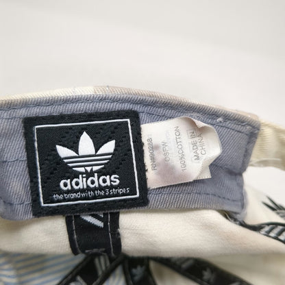 Adidas Baseball Cap White One Size Trefoil Logo Slideback Cotton Embroidered Hat