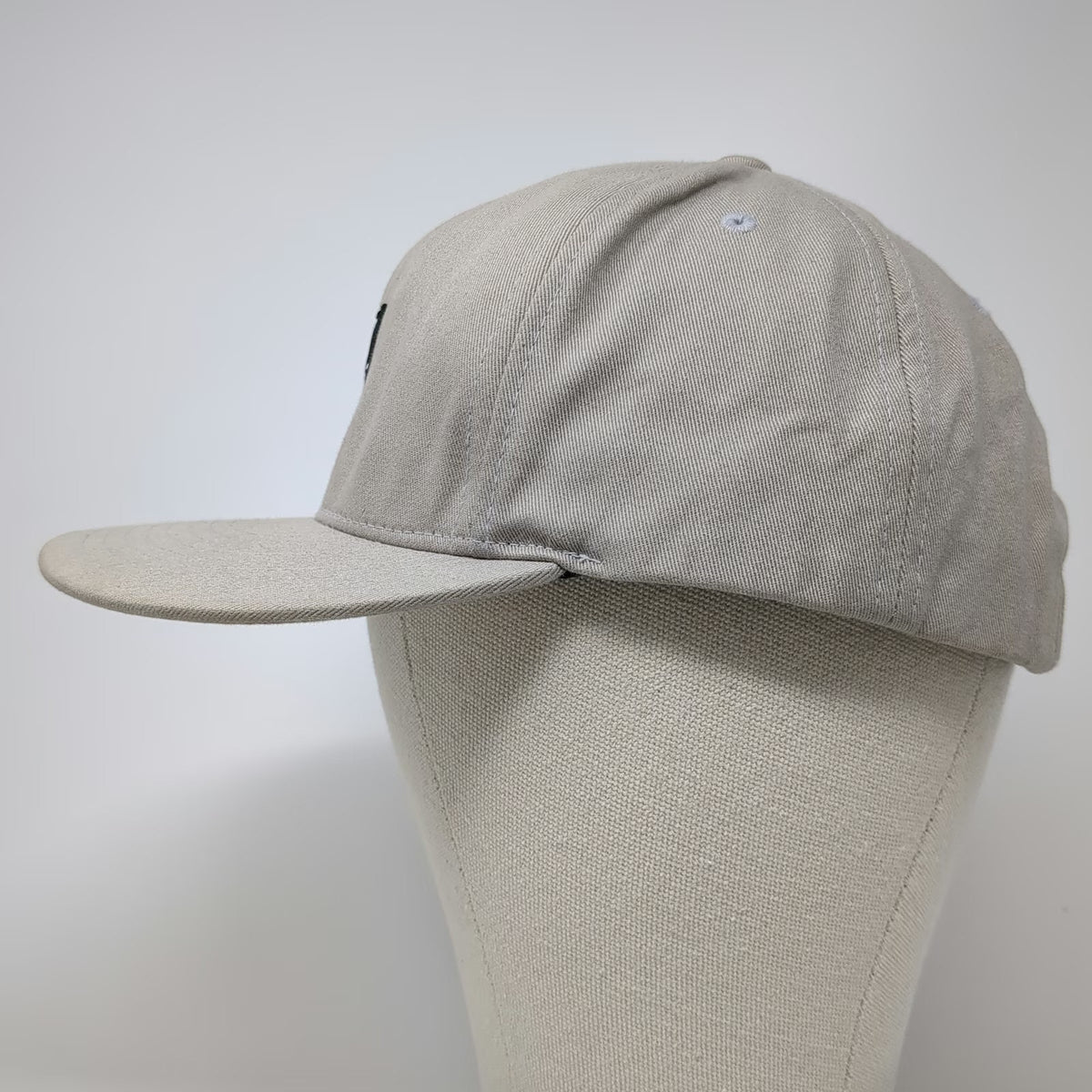 HUF 5 Panel Beige One Size Snapback Cotton Logo Patch Hat Adjustable Flat Brim