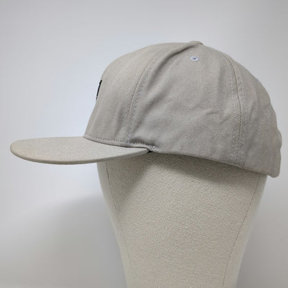 HUF 5 Panel Beige One Size Snapback Cotton Logo Patch Hat Adjustable Flat Brim