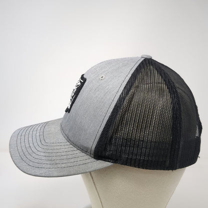 Richardson Trucker Hat Gray Black One Size Bulls Head Public House Snapback