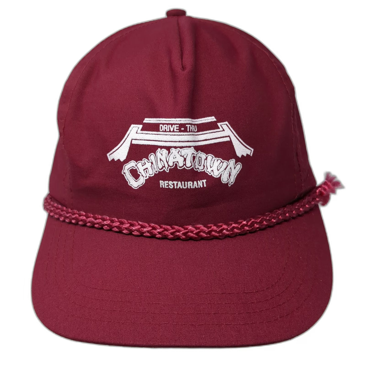 Sportcap 5 Panel Red Hat One Size Chinatown Restaurant Drive-Thru Rope Strapback