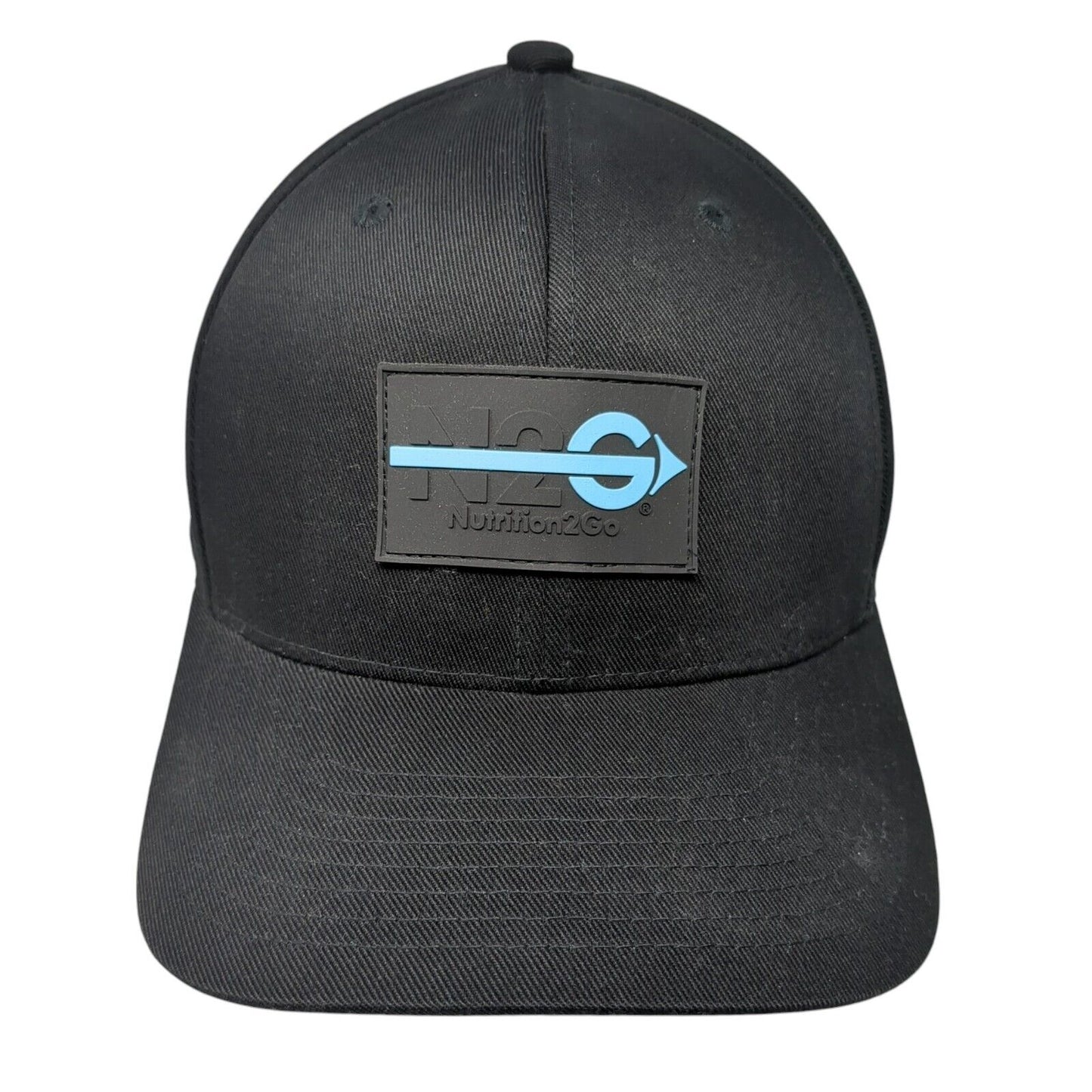 N2G Nutrition 2 Go Fitted Hat Black L/XL Flexfit Patch Logo 6 Panel Yupoong