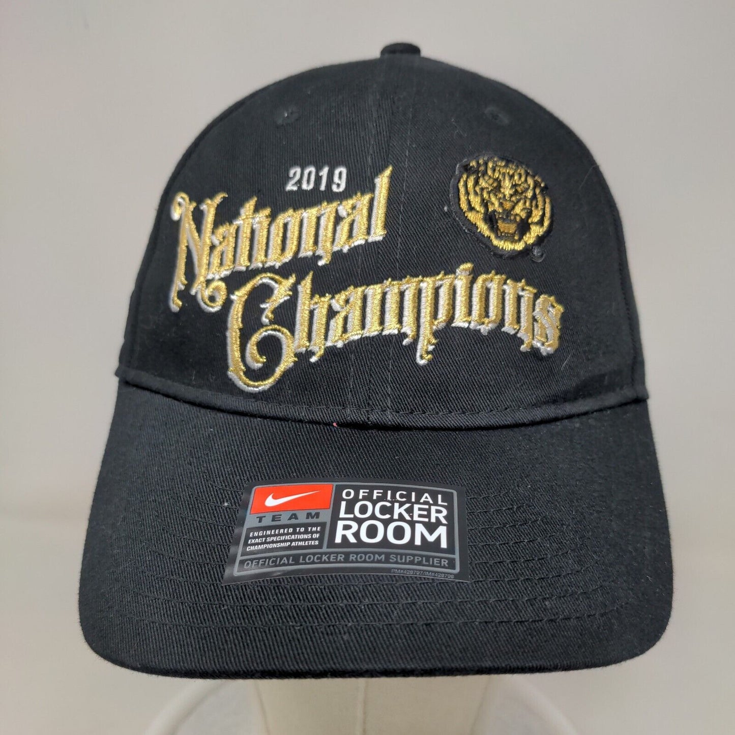 Nike Mens Official Locker Room Slideback Hat 2019 Clemson Tigers National Champs