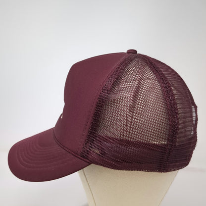 Otto Cap Trucker Hat Red One Size IPAK Logo Mesh Snapback Rope Foam High Crown
