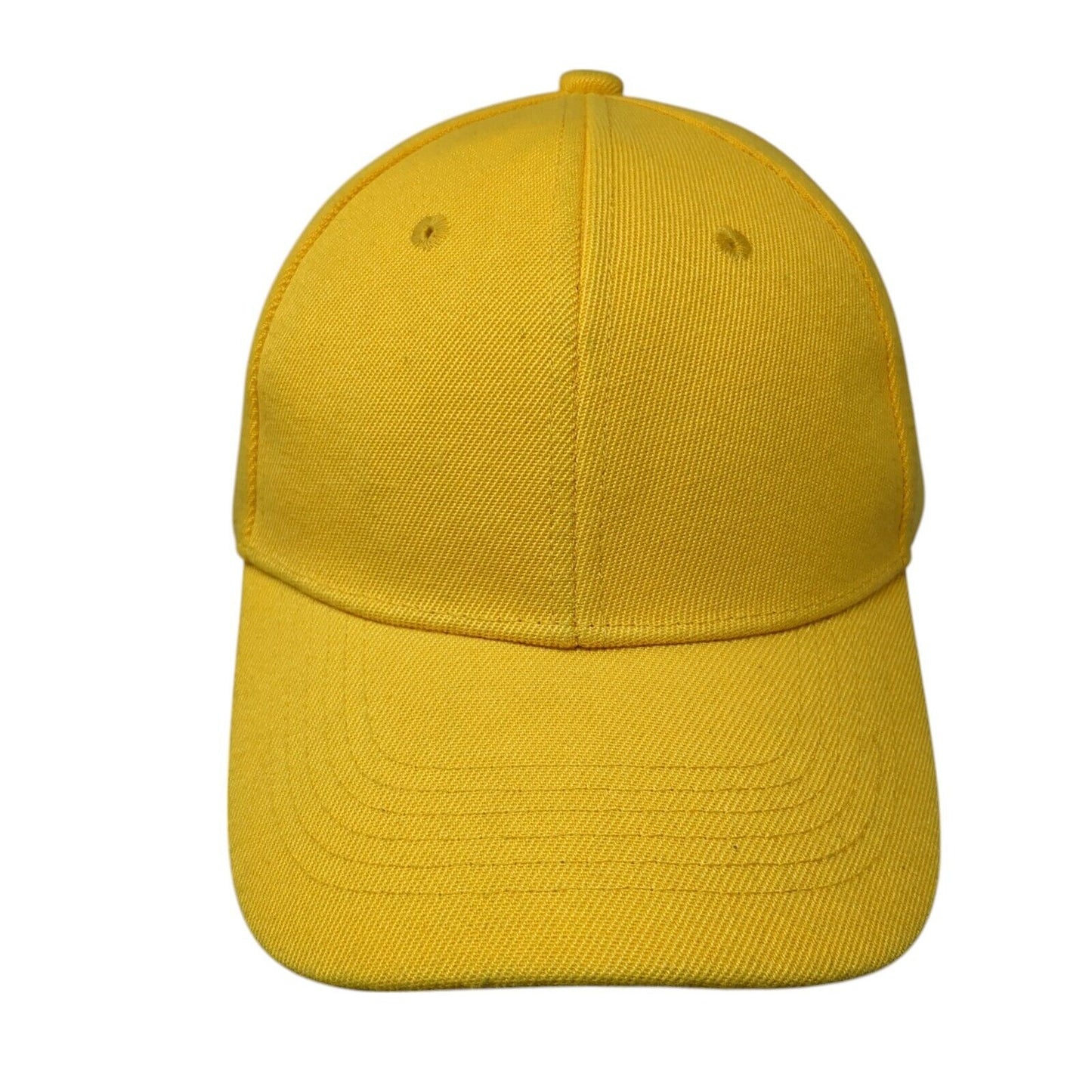 Unbranded Strapback Hat Yellow One Size Adjustable Solid 6 Panel Blank