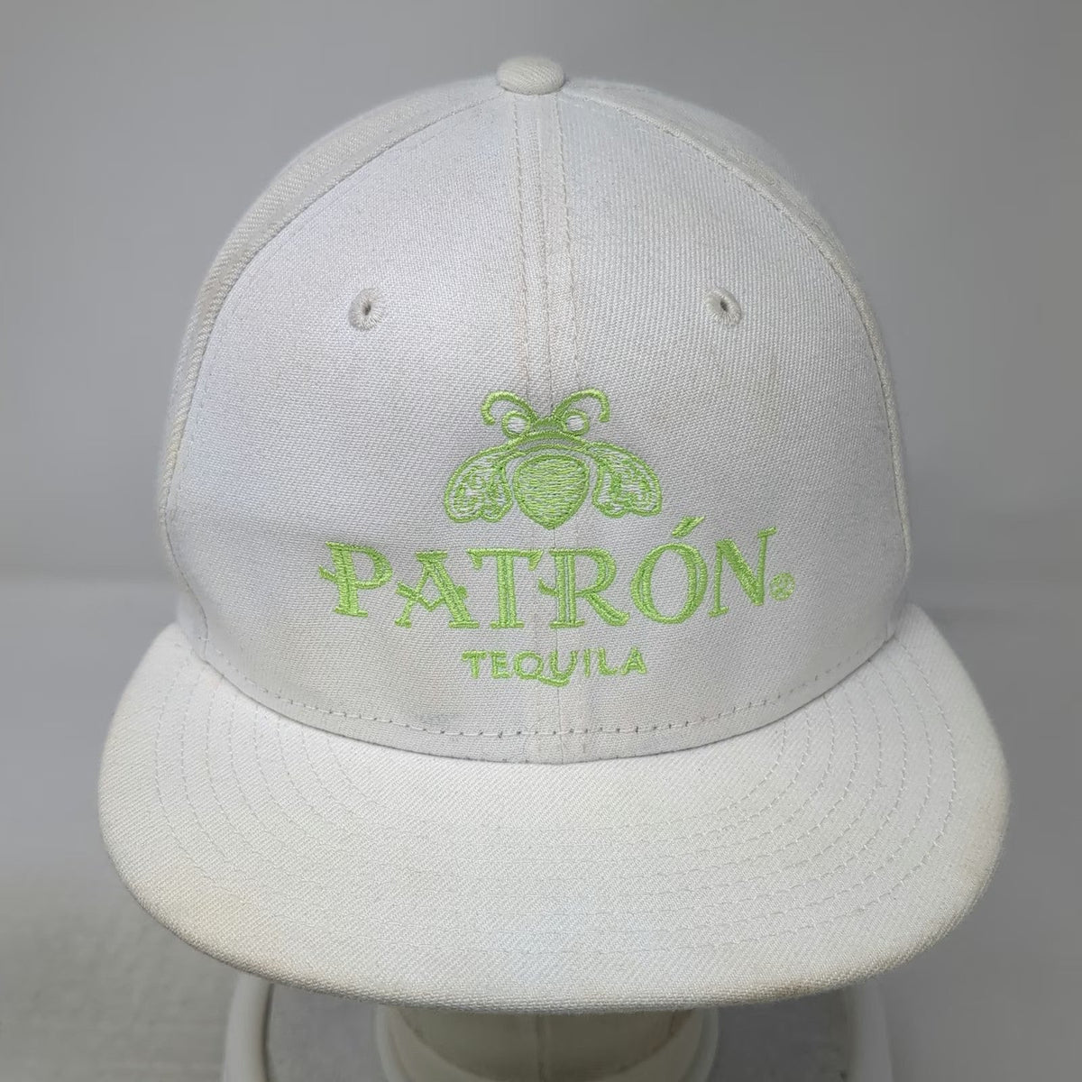 New Era Snapback White One Size Patron Tequila Bee Logo 9FIFTY Flat Brim Hat