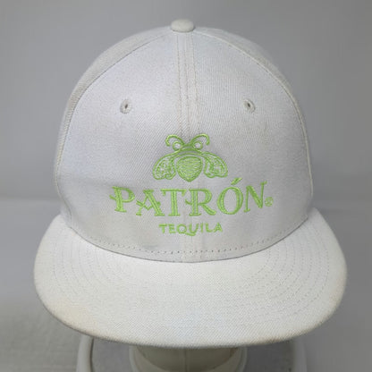 New Era Snapback White One Size Patron Tequila Bee Logo 9FIFTY Flat Brim Hat
