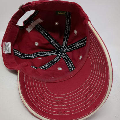 Cabela's Baseball Cap Red One Size World's Foremost Outfitter Slideback Hat