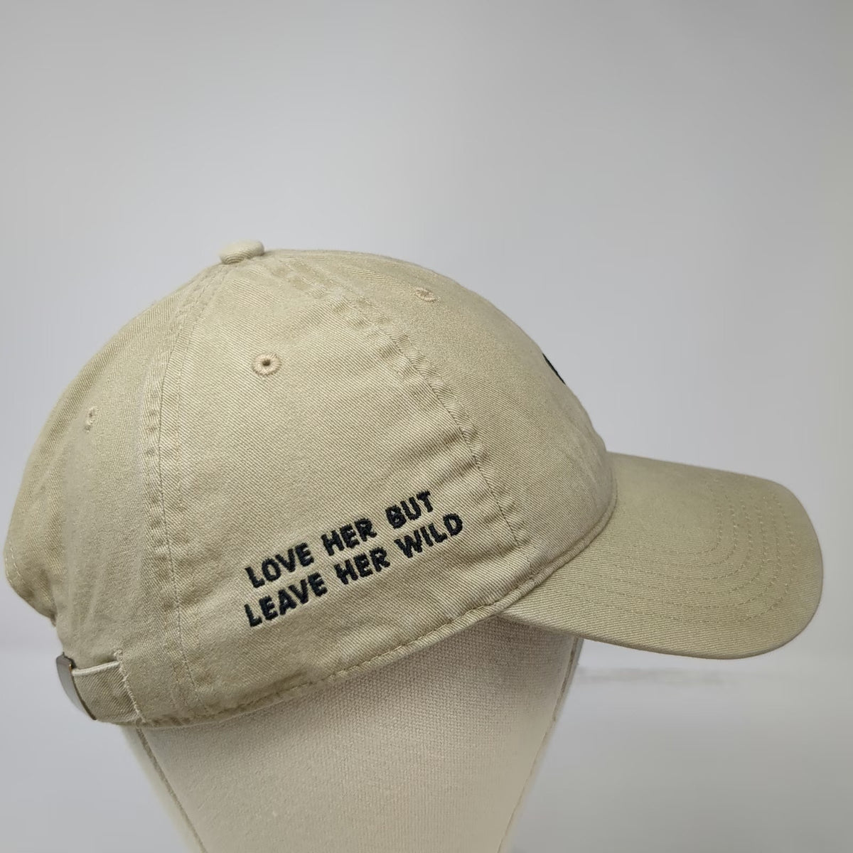 Otto Baseball Cap Beige One Size Heart Love Her But Leave Wild Embroidered Hat