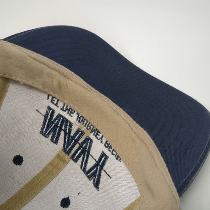 US Navy Let The Journey Begin Snapback Hat Beige Blue One Size Recruitment Logo