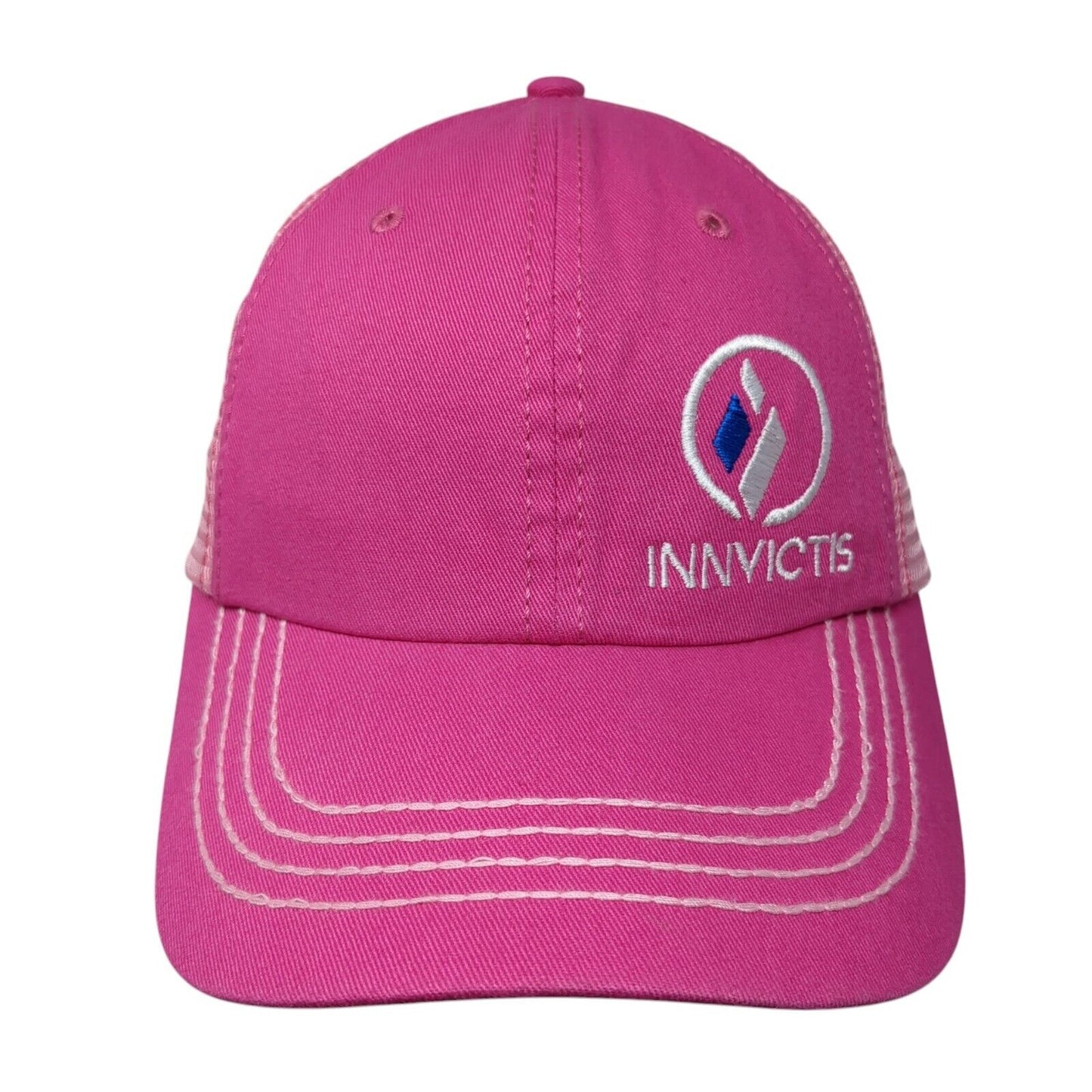 Innvictis Simplot Grower Solutions Strapback Trucker Hat Pink One Size Mesh Back