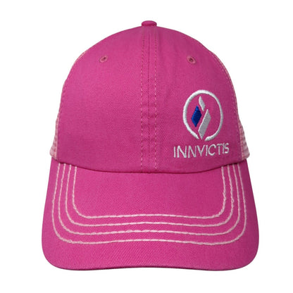 Innvictis Simplot Grower Solutions Strapback Trucker Hat Pink One Size Mesh Back