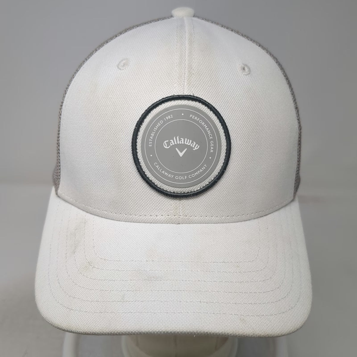 Callaway Trucker Hat White One Size Snapback Mesh Golf Performance Gear Patch