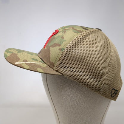 Red Built Snapback Trucker Hat Camo One Size Flexfit 110 Cap America