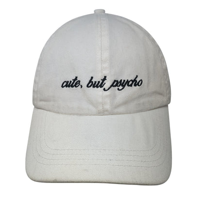 Cute But Psycho Slideback Baseball Cap White One Size Adjustable David & Young