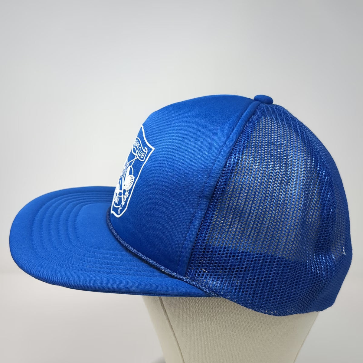 Bitburg Rod & Gun Club Germany Blue Trucker Hat One Size Mesh Snapback Rope