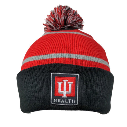 Health Indiana Hoosiers Beanie Hat Multicolor One Size Pom Pom Embroidered Hit