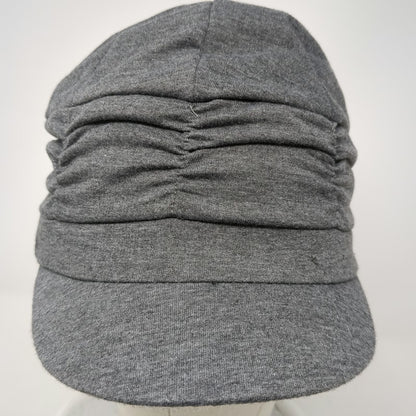 Army Cap Gray One Size Ruched Gathered Jersey Knit Fitted Soft Lightweight Hat