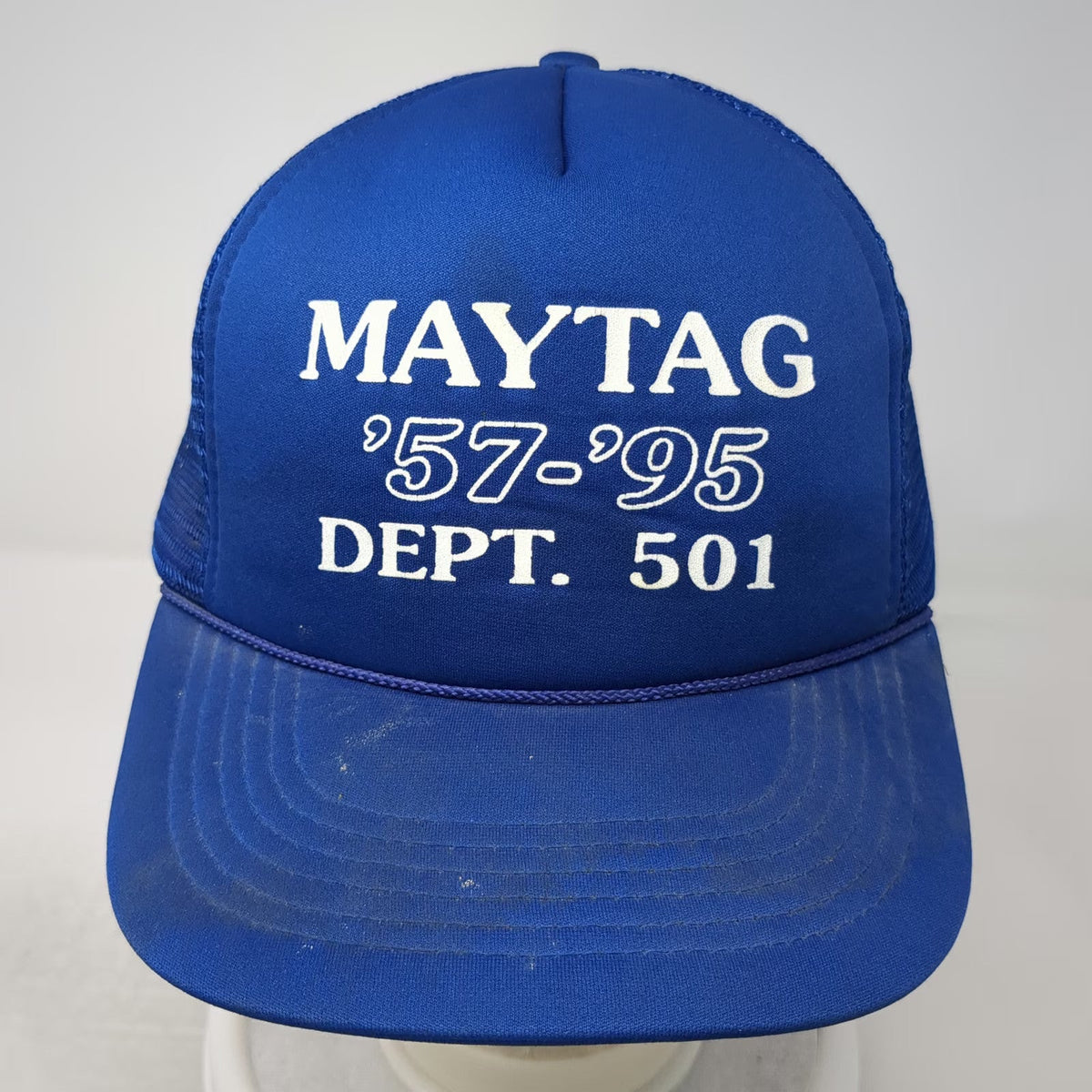 KC Maytag Blue Trucker Hat One Size Snapback Mesh Rope Dept 501 '57-'95