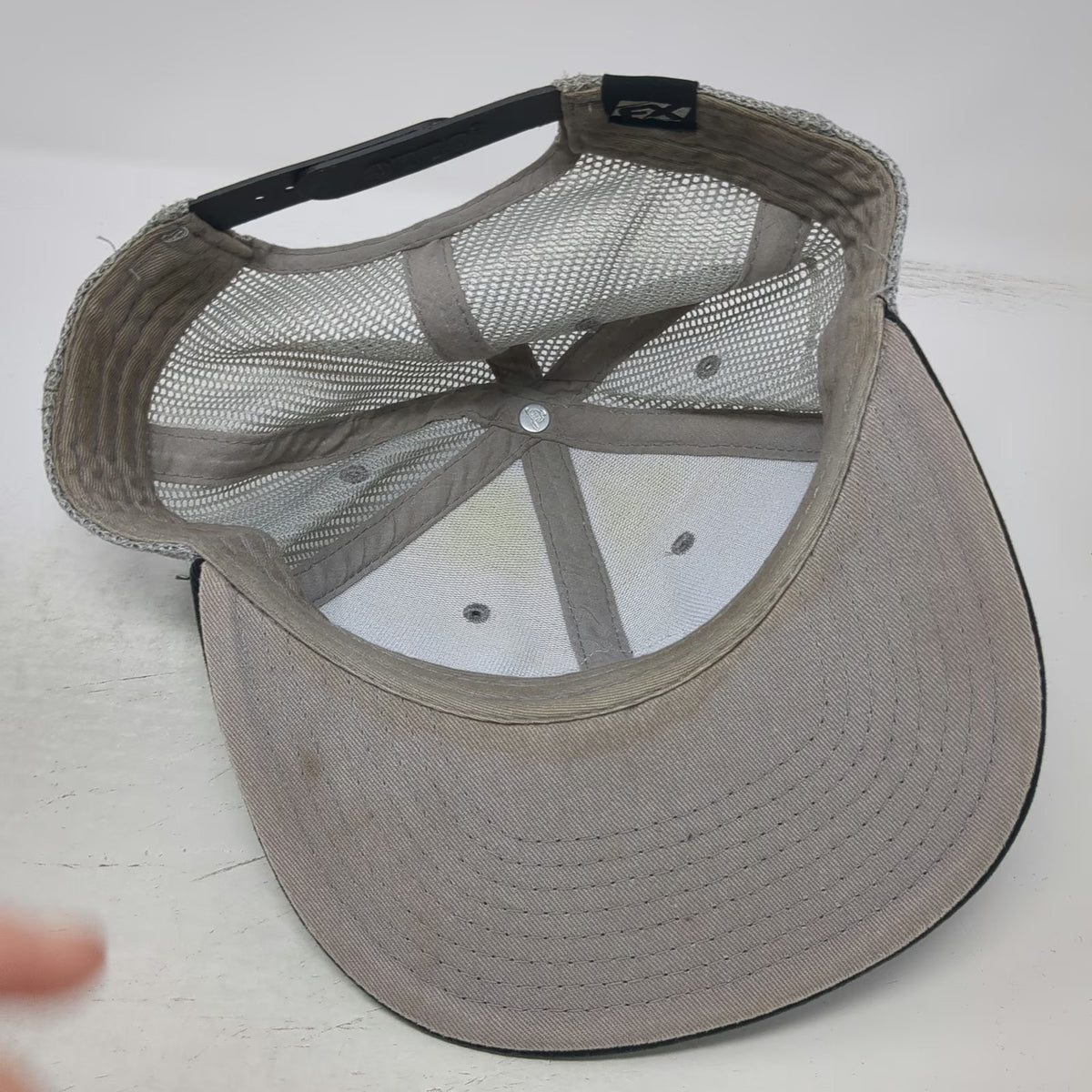 FX Suzuki Patch Gray Trucker Hat One Size Mesh Back Snapback Black Brim Motor
