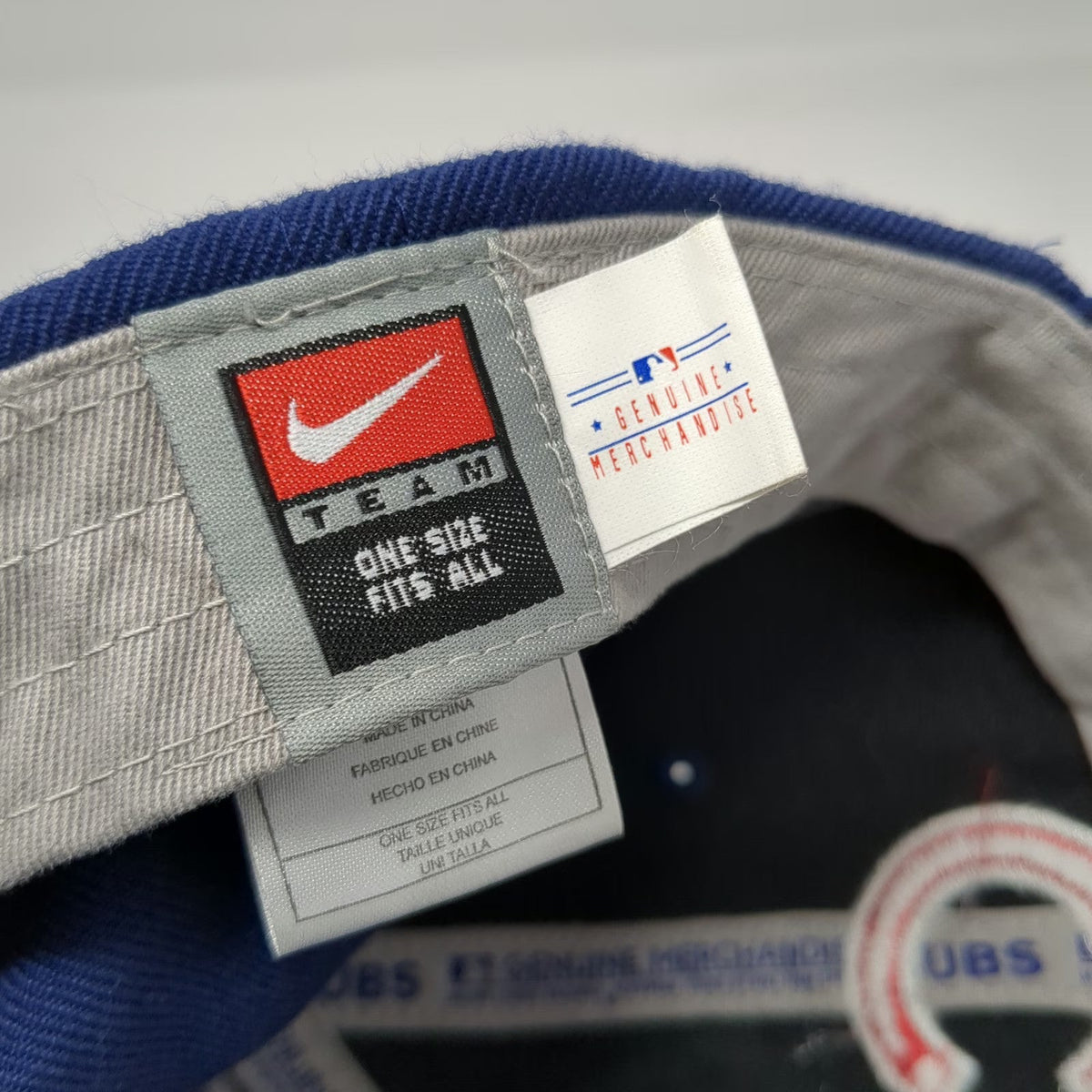 Chicago Cubs MLB Nike Baseball Cap Blue One Size Strapback Gray Underbrim