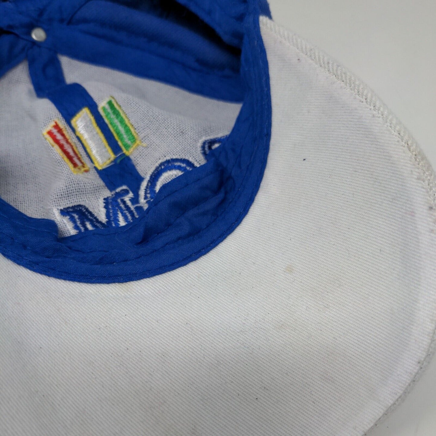 Roma Strapback Hat Blue One Size Embroidered Adjustable Colorblock