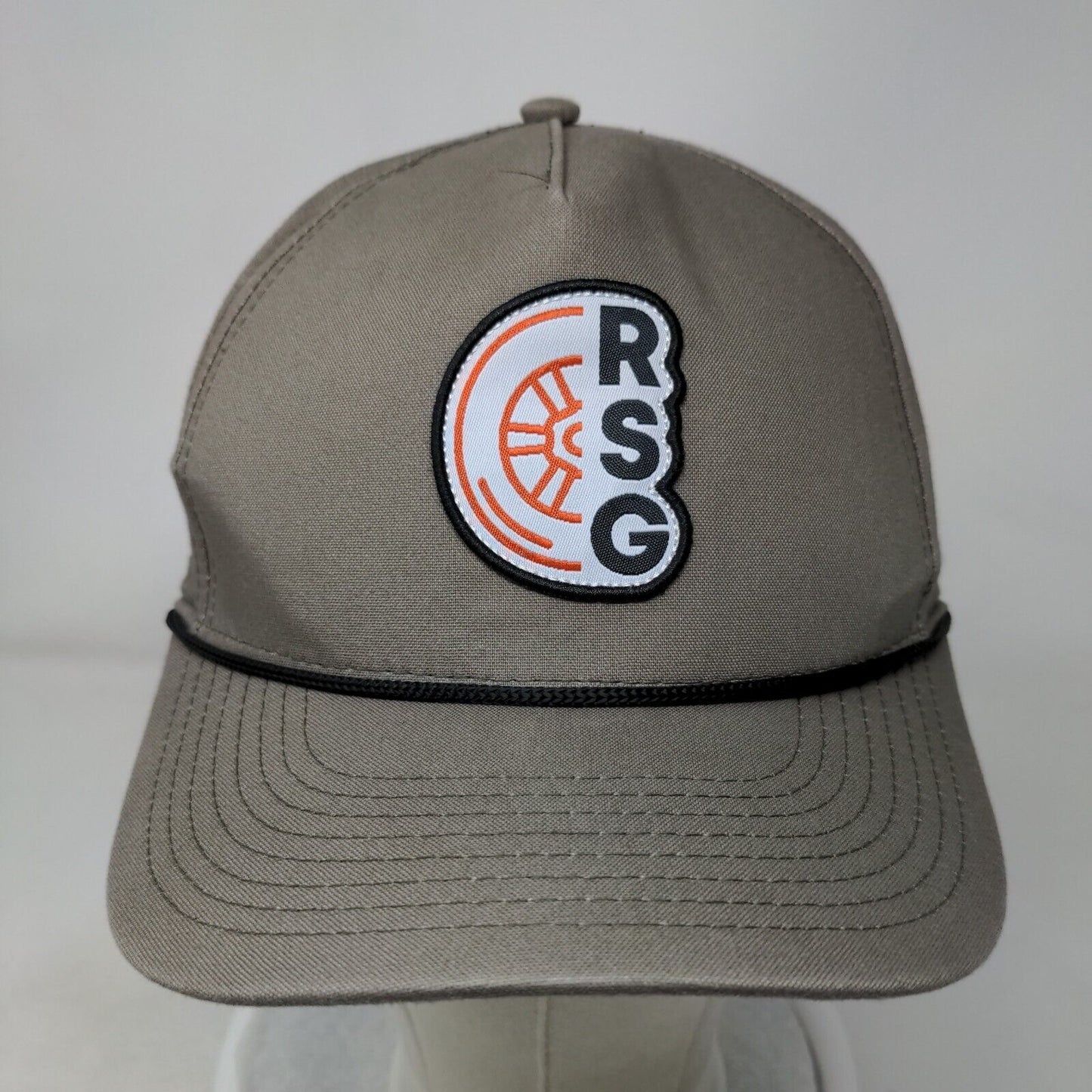 RSG Snapback Hat Tan One Size Adjustable Vented Holes Rope 6 Panel Pukka