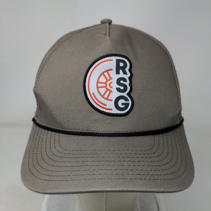 RSG Snapback Hat Tan One Size Adjustable Vented Holes Rope 6 Panel Pukka