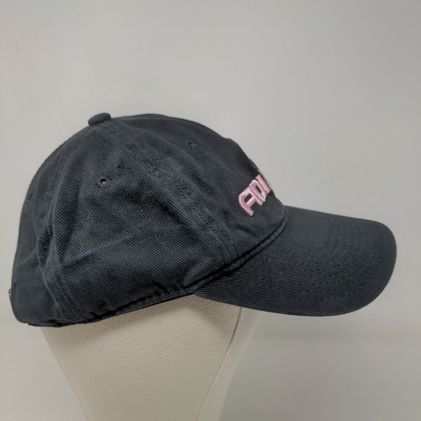 Adidas Girl's Slideback Hat Black Adjustable Embroidered Logo 100% Cotton