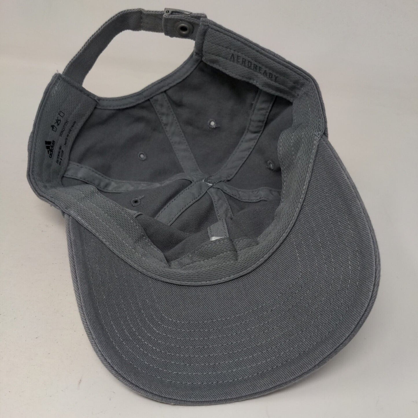 Adidas Slideback Hat Gray One Size Adjustable Embroidered Aero Ready 6 Panel