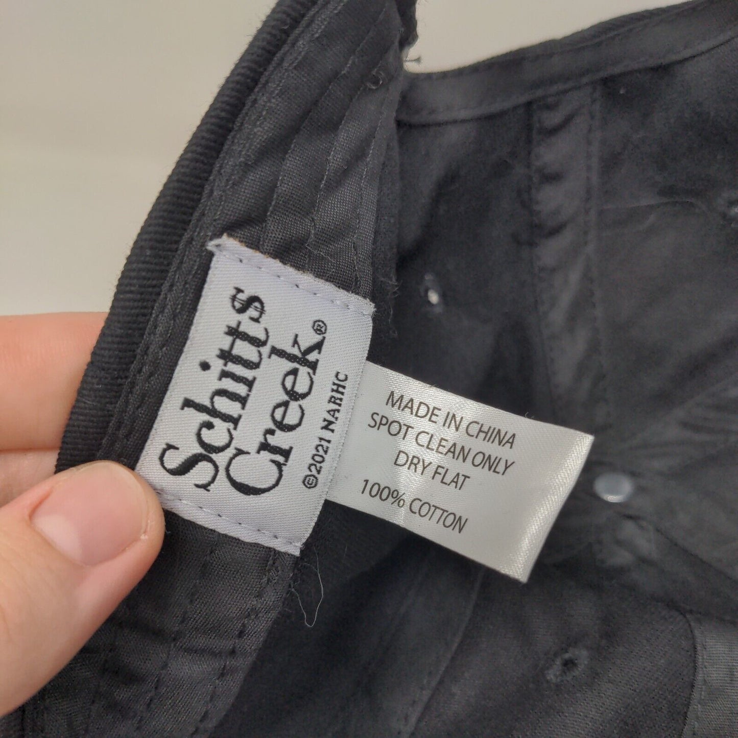 Ew, David Slideback Hat Black One Size Embroidered Schitt's Creek