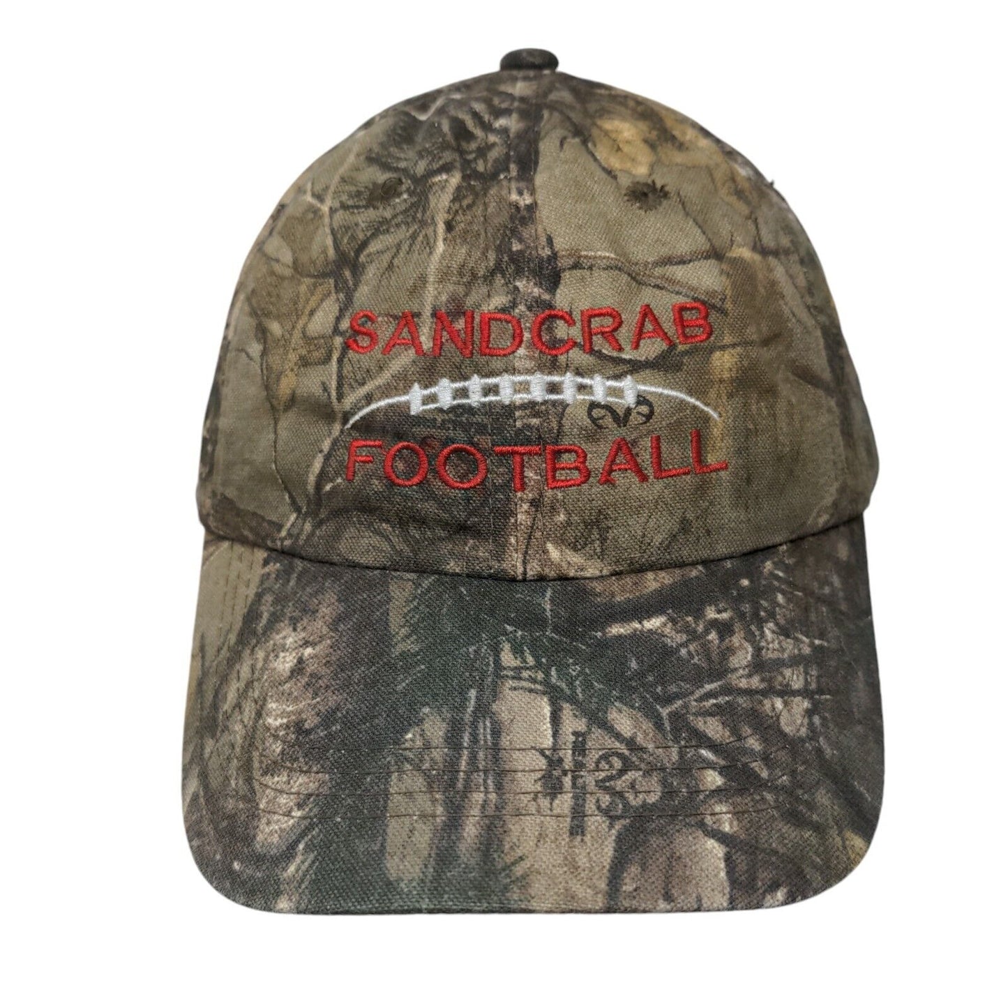 Sand Crab Football Strapback Hat Camouflage One Size Port Authority