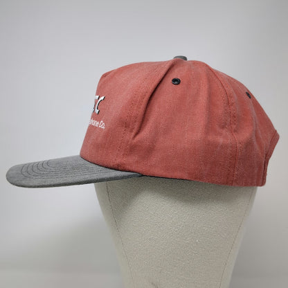 K-Products 5 Panel Red Gray Albion Telephone Co Slideback USA Made hat Vintage