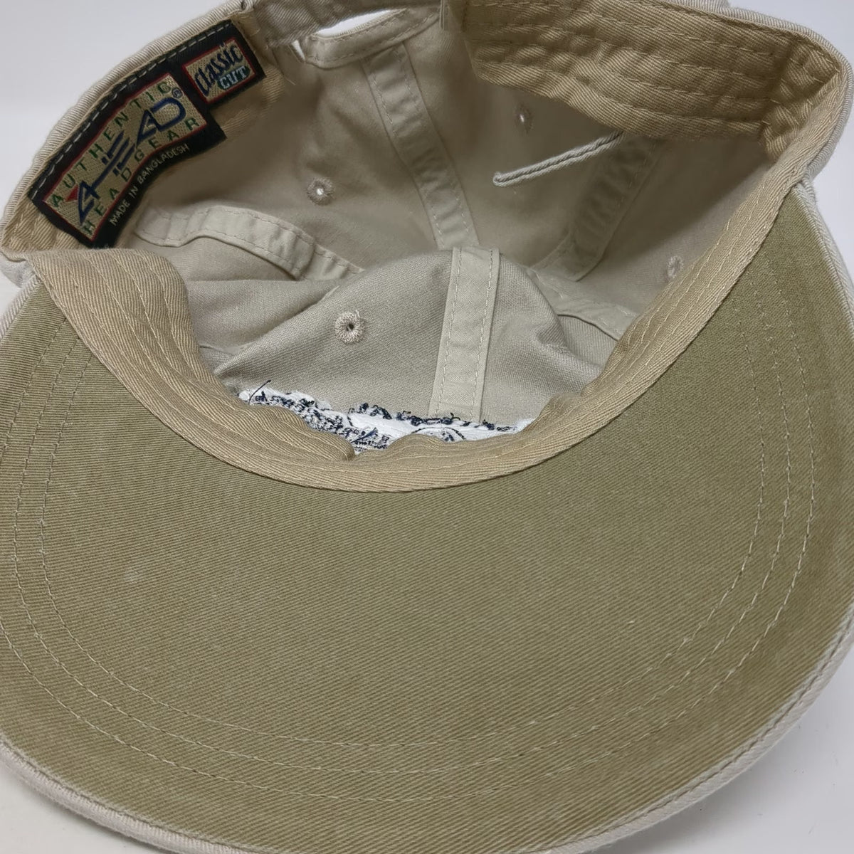Ahead Baseball Cap Beige Blue One Size Rocky Mountain National Park Hat Strap