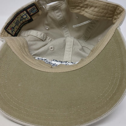 Ahead Baseball Cap Beige Blue One Size Rocky Mountain National Park Hat Strap