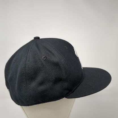 Baseballism Fitted Hat Black 7 1/2 Embroidered Logo Solid 6 Panel