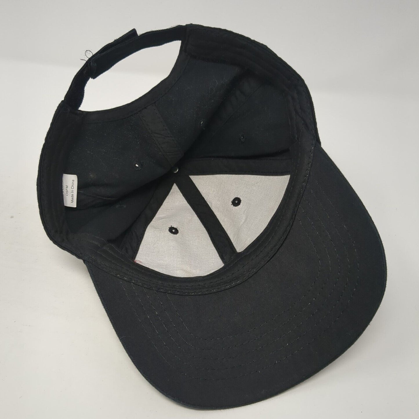 Unbranded Strapback Baseball Cap Black One Size Adjustable 6 Panel Blank