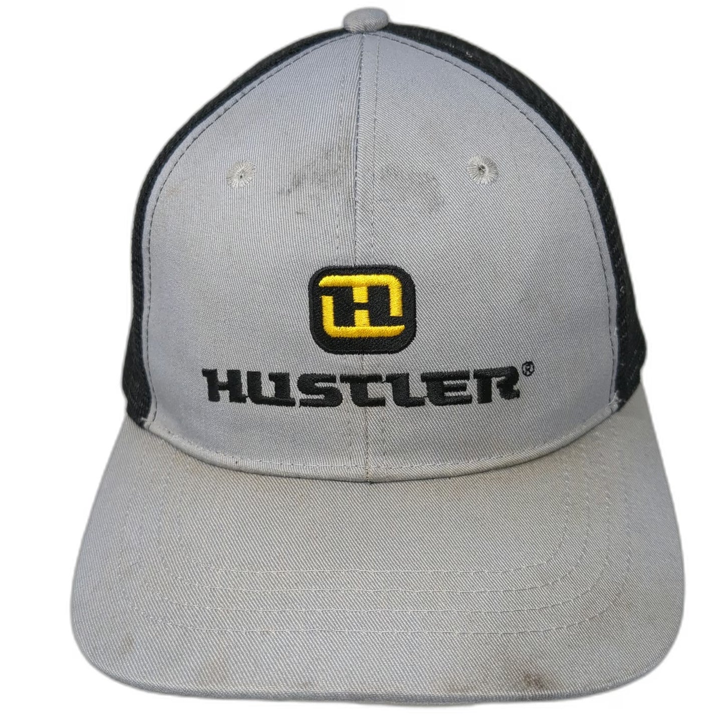 Hustler Trucker Hat Gray One Size Snapback Mesh Back Codys Power Mower Equipment