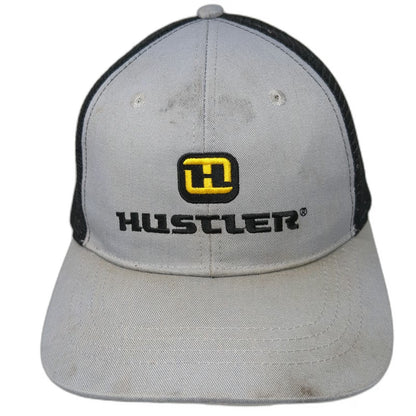 Hustler Trucker Hat Gray One Size Snapback Mesh Back Codys Power Mower Equipment
