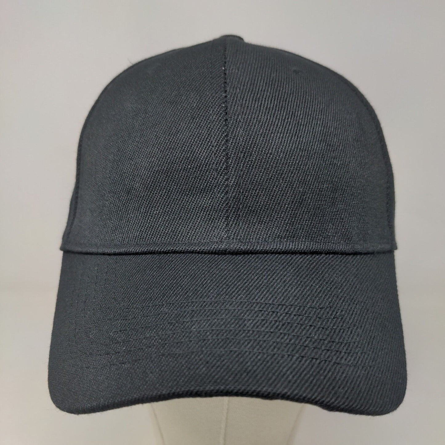 Unbranded Men's Strapback Hat Black Blank 100% Polyester Adjustable