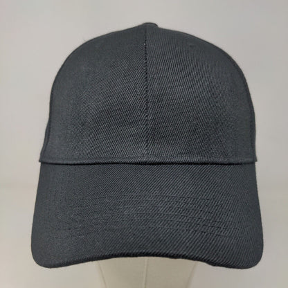 Unbranded Men's Strapback Hat Black Blank 100% Polyester Adjustable