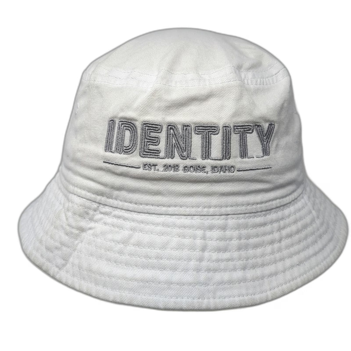 Identity Boise Idaho Est 2013 Bucket Hat White One Size Cotton Twill Sun Cap