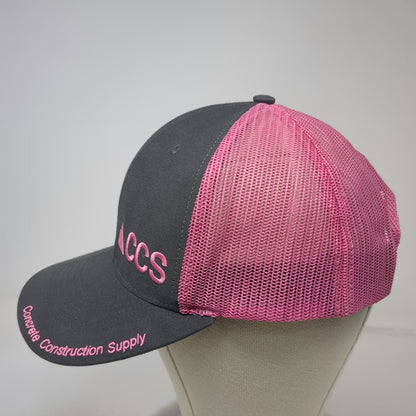 Richardson Trucker Hat Gray Pink One Size Mesh Snapback Concrete Construction